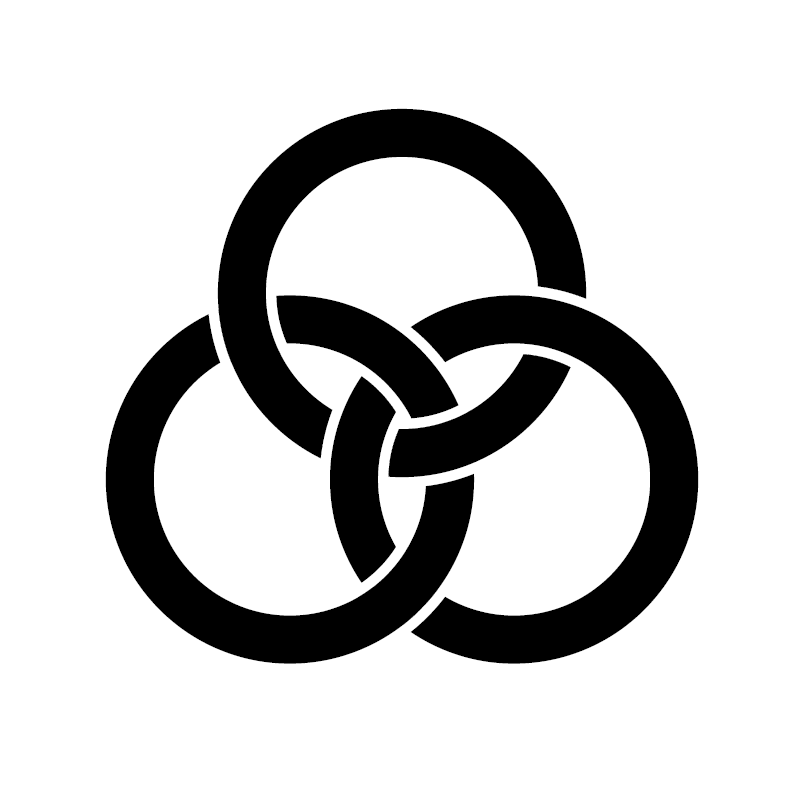 Icon von drei verschlungenen Kreisen