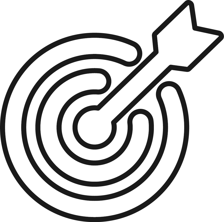 Icon einer Zielscheibe mit Pfeil